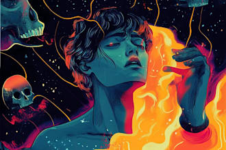 draw a digital abstract art illustration