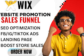 do wix website promotion online store marketing sales funnel wix seo ecommerce