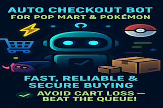 develop popmart bot auto purchase buying bot checkout bot shopping, pokemon bot