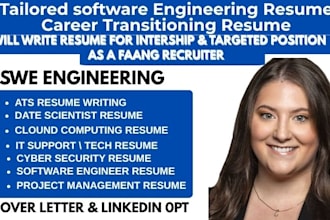 write software engineering resume software engineering cv,  and faang recruiter