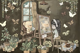 illustrate your storybook in my unique style