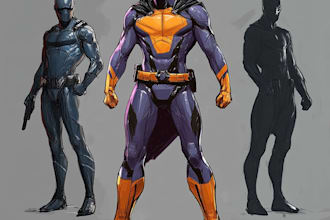 create concept art superhero character design for comics