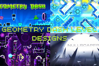 do texture pack, solo level, layout, thumbnail geometry dash banner, collab,deco