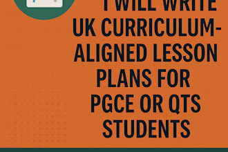 write UK aligned lesson plans for pgce or qts students