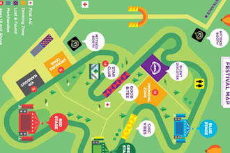 do vector map illustration, city map event map, site map, or fantasy map in 24hr