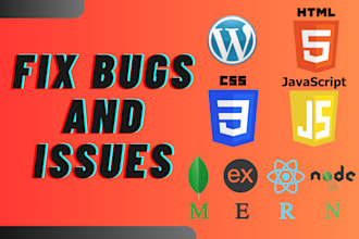 fix your html, css, js, mern stack, wordpress, database bugs