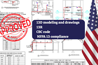 create 13d modeling and drawings with 13r, cbc code, and nfpa 13 compliance