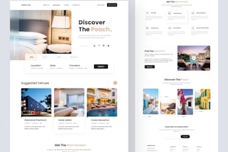 design hotel booking website, rental website, airbnb and travel agency website