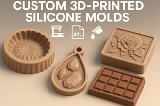create custom 3d printable silicone mold, cake, soap, resin, chocolate mold
