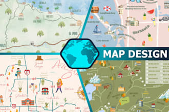 design custom vector map, city map, isometric or event map illustration
