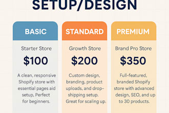 design and set up a professional shopify store that converts