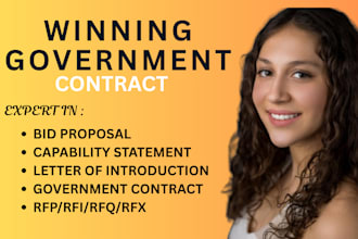 write rfp responses, bid proposals, tenders, sops and government contract