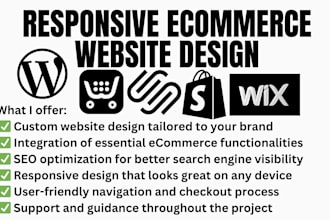 create responsible ecommerce website via shopify wix squarespace wordpress ecwid