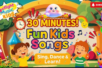 compose kids songs, children songs, jingle nursery rhymes, for youtube channel