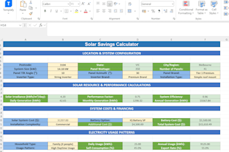 do advanced solar ROI analysis in excel
