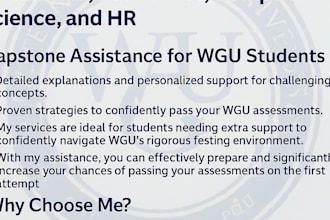 help with wgu capstone, comptia, computer science, hr and economics tasks