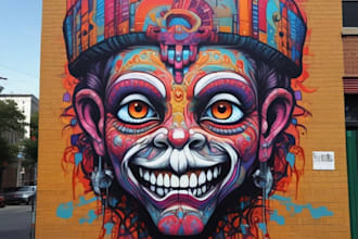 create graffiti street art pop art of any picture