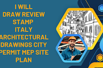 draw review stamp italy architectural drawings city permit mep site plan