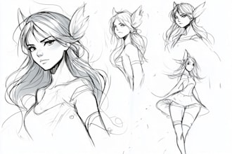 draw sketches with your character