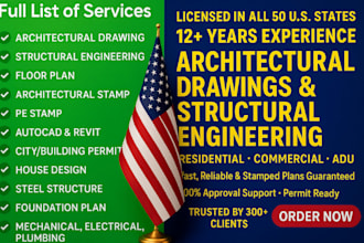 deliver mechanical stamp architectural drawing for  city permit florida pe stamp
