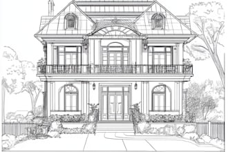 draw architectural sketches of buildings and houses