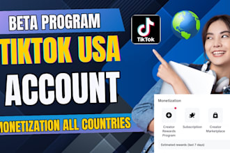 create USA tiktok account for creativity program beta in 2hr