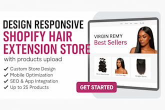 build a high converting shopify hair extension store with product upload