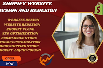 be your shopify developer, website design expert, store design, clone, liquid