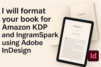 format your book for amazon KDP and ingramspark using adobe indesign
