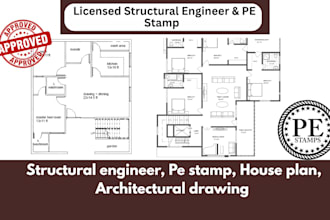 structural engineer pe stamp, house plan, architectural drawing
