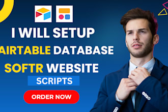 setup airtable automation, airtable scripts and softr website