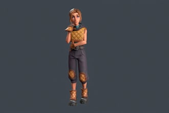 create 3d cartoon character in pixar disney style with maya rig ue5 ready