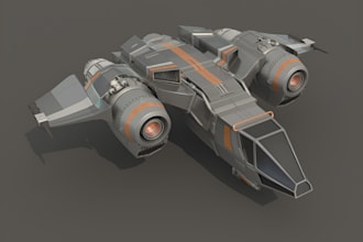 create 3d hardsurface model, spaceship model drone model car model for 3d game