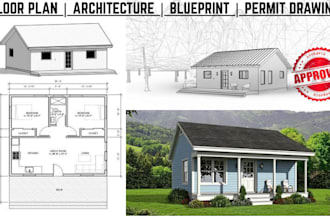create city permit blueprints for house, adu, garage, deck, patio, and shed