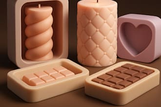 create a custom 3d silicone mold design for cake, resin, chocolate fiberglass