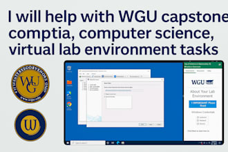 support wgu capstone, comptia labs, virtual lab tasks and tech courses