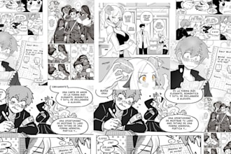 draw nsfw manga webtoon anime comic page, doujinshi, adult art panels