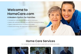 design a responsive home care website, senior health care website
