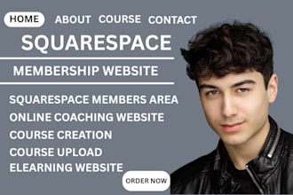 build squarespace membership website mebers area elearning website