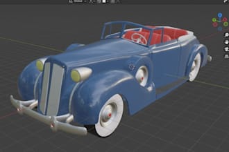 model any custom 3d car model, 3d vehicle for games and 3d printing