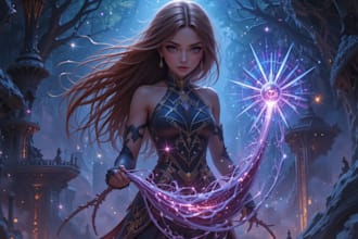 create a unique fantasy book cover illustration