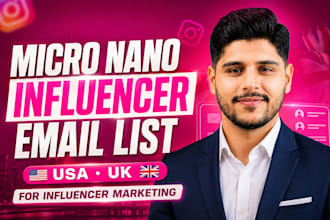 usa UK micro nano influencer instagram email list for influencer marketing
