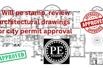 pe stamp engineering drawing floor plan, architecture drawing, USA city permit