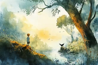 watercolor children book illustrations and children book illustration