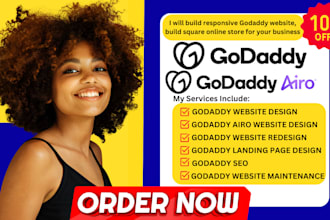 design and redesign godaddy website create web com website edit godaddy airo seo
