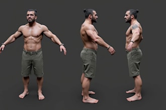 model and rig realistic or stylized 3d character for vrchat, ue4, ue5, iclone 8