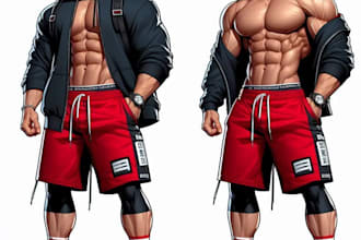 draw quality gay bara muscle, yaoi, nsfw, fan art, comic pages, sfw and manga