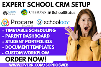 setup school CRM facts schoolstatus classdojo schoology openeducat procare