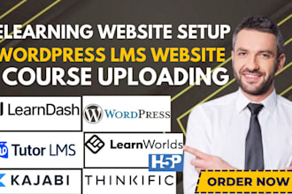 build online course website, wordpress lms, learndash kajabi tutorlms learnworld
