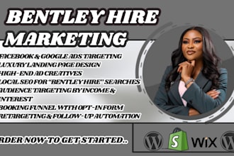 bentley hire marketing wedding car marketing google ads car rentals promotion